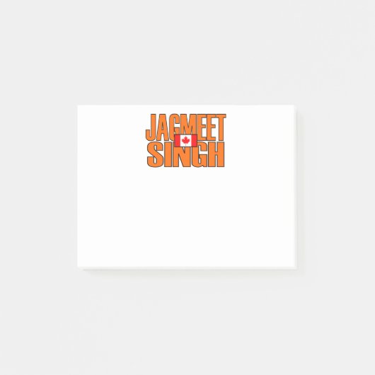 Jagmeet Singh Oranje Block Text Canadian Flag Post-it® Notes (Voorkant)