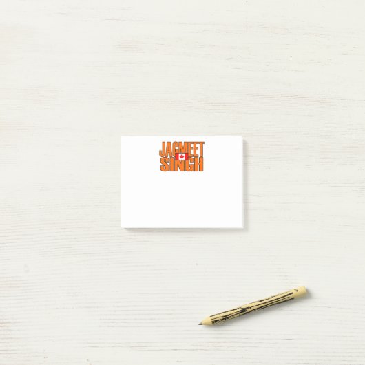 Jagmeet Singh Oranje Block Text Canadian Flag Post-it® Notes (Op bureau)