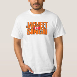 Jagmeet Singh Oranje Block Text Canadian Flag T-shirt