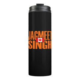 Jagmeet Singh Oranje Block Text Canadian Flag Thermosbeker
