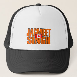 Jagmeet Singh Oranje Block Text Canadian Flag Trucker Pet