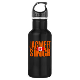 Jagmeet Singh Oranje Block Text Canadian Flag Waterfles