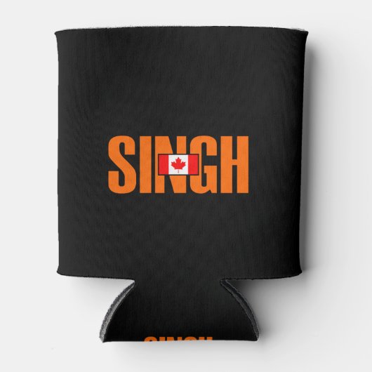 Jagmeet Singh Sinaasappel Vette Tekst Canadese Vla Blikjeskoeler (Voorkant)