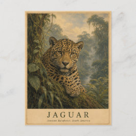 Jaguar Amazon Regenwoud VINTAGE Briefkaart