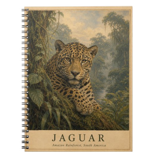 Jaguar Amazon Regenwoud VINTAGE Notitieboek (Voorkant)