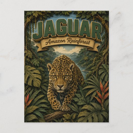 Jaguar Amazoneregenwoud POPCUT Briefkaart (Voorkant)