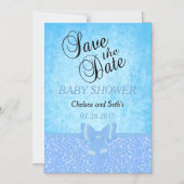 Jaguar Animal Cat Pattern | Blauw | Baby Boy Showe Magnetische Uitnodiging (Voorkant)