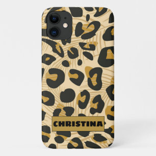 Jaguar Animal Print gepersonaliseerde naam Case-Mate iPhone Case
