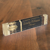 Jaguar Animal Print met Champagne Naambordje (Zijkant)