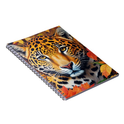 Jaguar Autumn Feline Art Notitieboek (Rechterzijde)