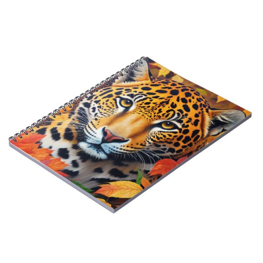 Jaguar Autumn Feline Art Notitieboek (Linkerzijde)