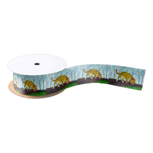 Jaguar Big Cat Wildlife Art Satijnen Lint
