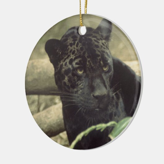 Jaguar Black Panther Art Keramisch Ornament (Links)