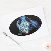 Jaguar - Black Panther Cat Ovale Stickers (Envelop)
