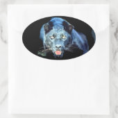 Jaguar - Black Panther Cat Ovale Stickers (Tas)