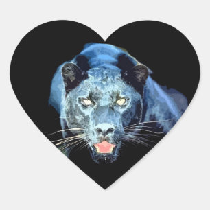 Jaguar - Black Panther Heart Sticker
