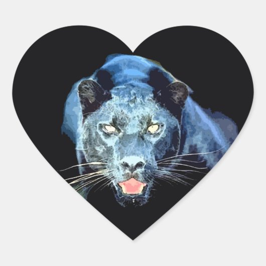 Jaguar - Black Panther Heart Sticker (Voorkant)