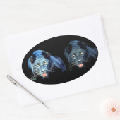 Jaguar - Black Panther ovale Stickers (Envelop)