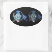 Jaguar - Black Panther ovale Stickers (Tas)