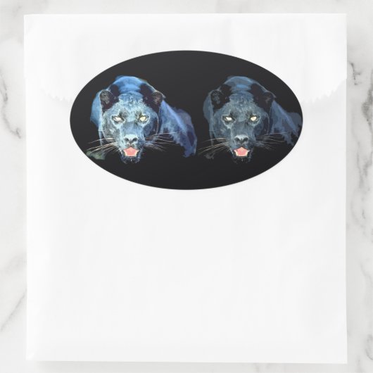 Jaguar - Black Panther ovale Stickers (Tas)
