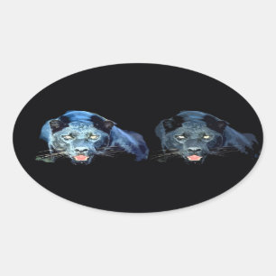 Jaguar - Black Panther ovale Stickers