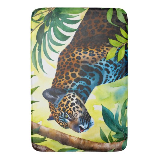 Jaguar Botanical Forest Oerwoud Badmat (Voorkant Verticaal)