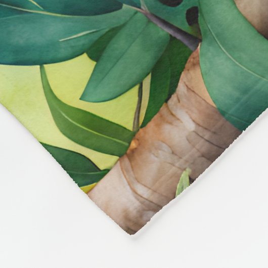 Jaguar Botanical Forest Oerwoud Fleece Deken (Hoek)