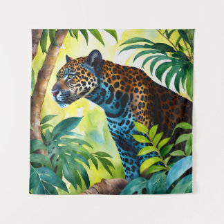 Jaguar Botanical Forest Oerwoud Wandkleed