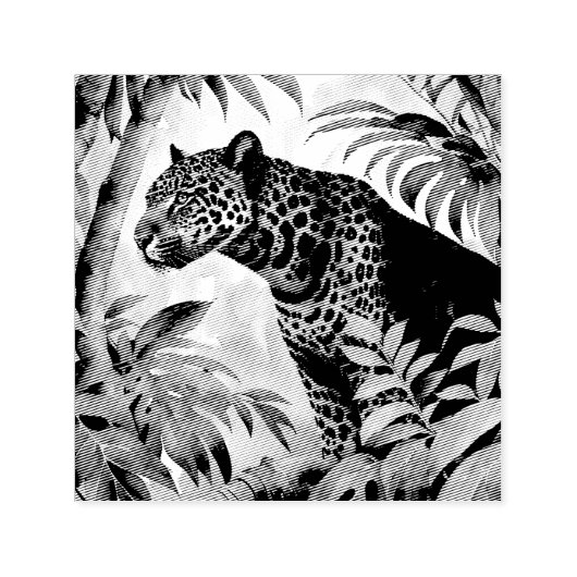 Jaguar Botanical Forest Oerwoud Zelfinktende Stempel (Design)