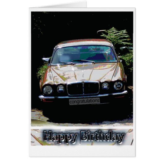 Jaguar car Birthday card (Voorkant)