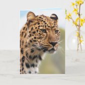 jaguar cat-wenskaart kaart (Gele Bloem)