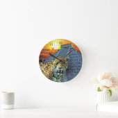 Jaguar & Chichen Itza Temple Wildlife Wall Clock Ronde Klok (Huis)