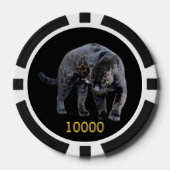 Jaguar Diablo blk zwart goud 1K gestreepte poker c Poker Chips (Voorkant)