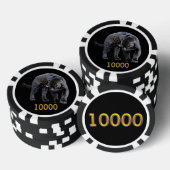 Jaguar Diablo blk zwart goud 1K gestreepte poker c Poker Chips (Opstapeling)