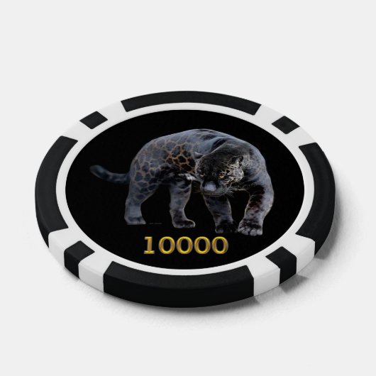 Jaguar Diablo blk zwart goud 1K gestreepte poker c Poker Chips (Enkel)