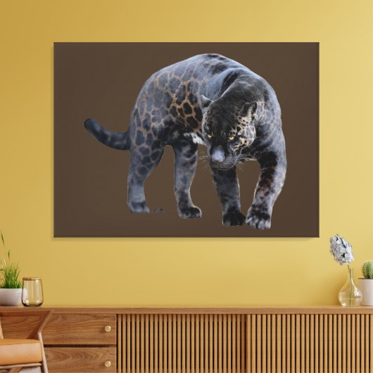 Jaguar Diablo bruin canvas print (Insitu (Woonkamer))