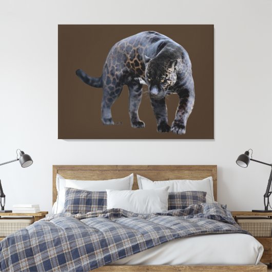 Jaguar Diablo bruin canvas print (Insitu (Slaapkamer))
