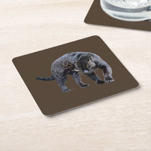 Jaguar Diablo bruin papier onderzetters (Schuin)