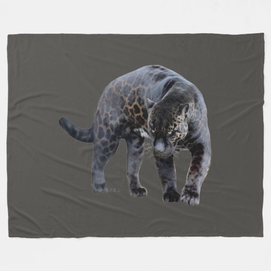 Jaguar Diablo gray fleece blanket (Voorkant (Horizontaal))