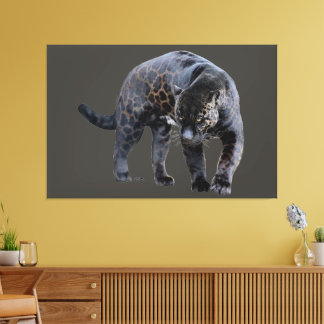 Jaguar Diablo grijs canvasprint Canvas Afdruk