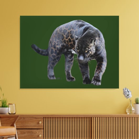 Jaguar Diablo groene canvas print (Insitu (Woonkamer))