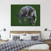 Jaguar Diablo groene canvas print (Insitu (Slaapkamer))