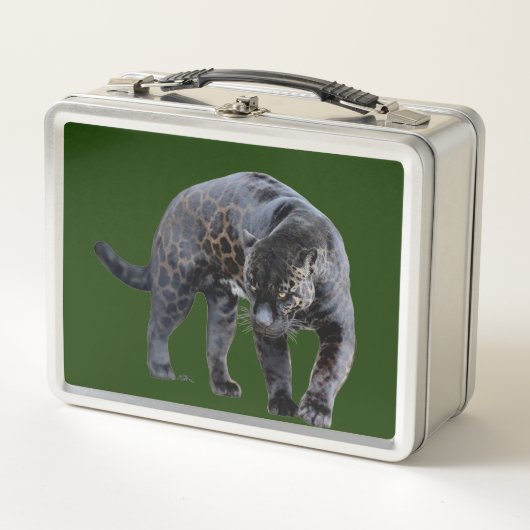 Jaguar Diablo groene roestvrije lunchbox (Voorkant)