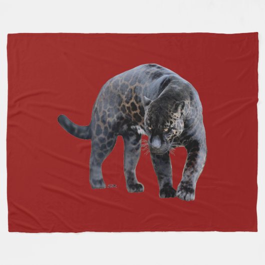 Jaguar Diablo red fleece blanket (Voorkant (Horizontaal))