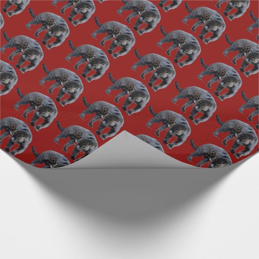 Jaguar Diablo red glossy wrapting paper Cadeaupapier (Hoek)
