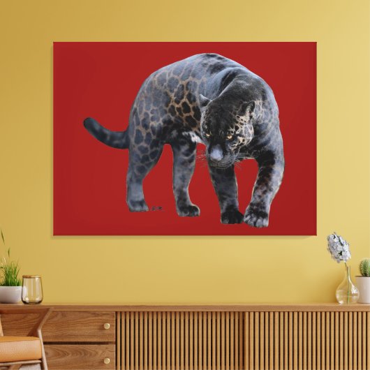 Jaguar Diablo rode canvas print (Insitu (Woonkamer))
