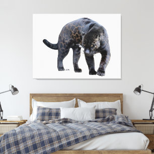 Jaguar Diablo witte canvasprint Canvas Afdruk