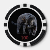 Jaguar Diablo zwart 100 gestreepte pokerchip (Voorkant)