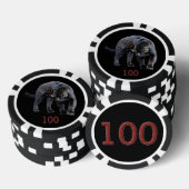 Jaguar Diablo zwart 100 gestreepte pokerchip (Opstapeling)