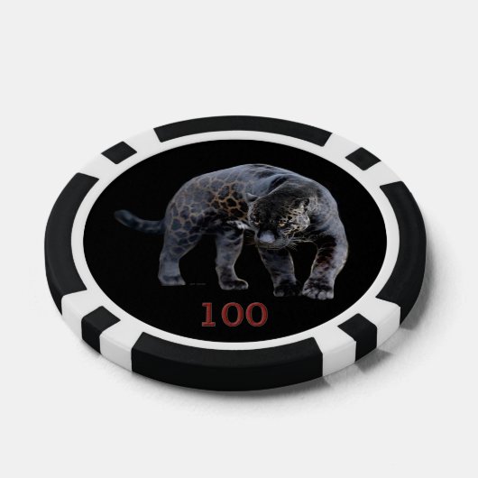 Jaguar Diablo zwart 100 gestreepte pokerchip (Enkel)